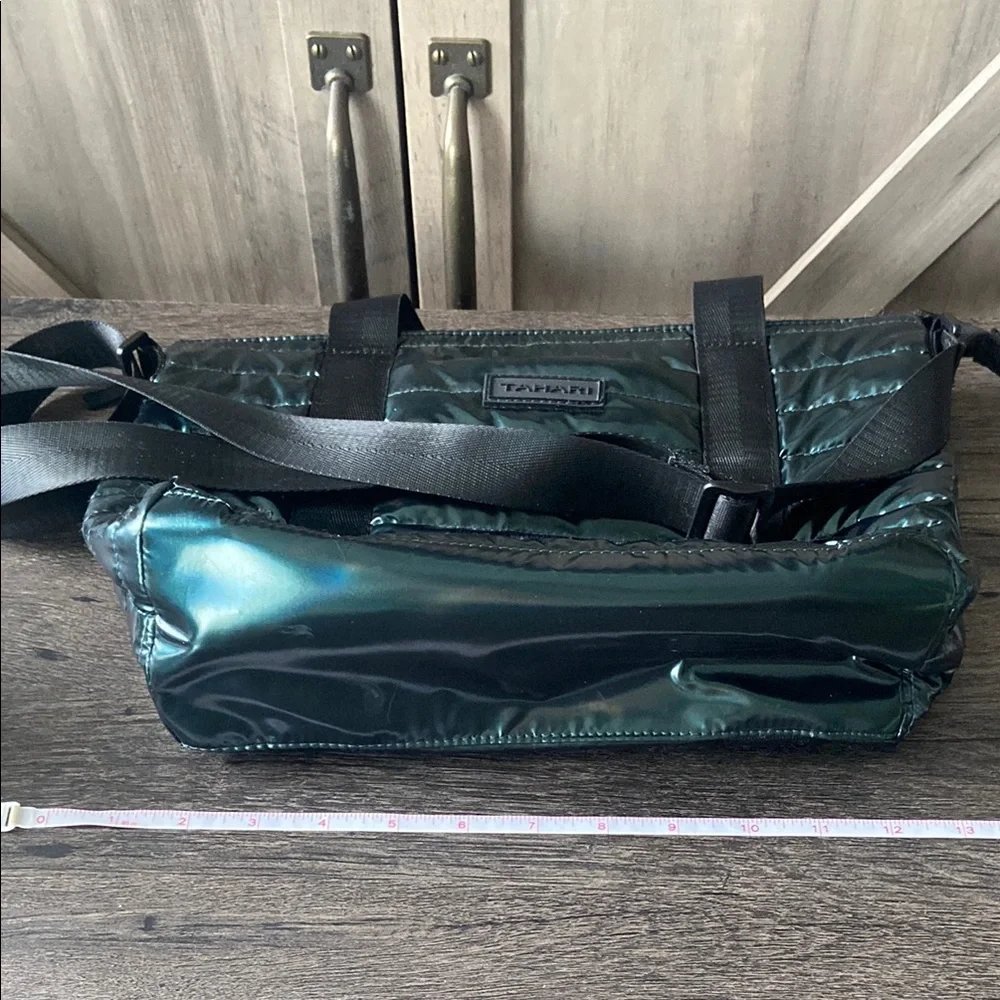 Tahari Green Quilted Tote Bag - Picture 9 of 10